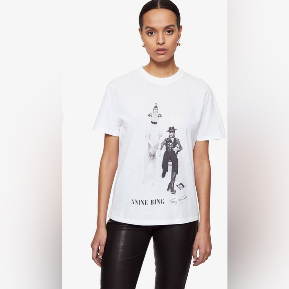 Anine Bing AB X TO DAVID BOWIE Ida Tee in White size Medium